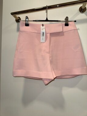 Alice + Olivia Pastel Pink High-Waist Tailored Shorts
